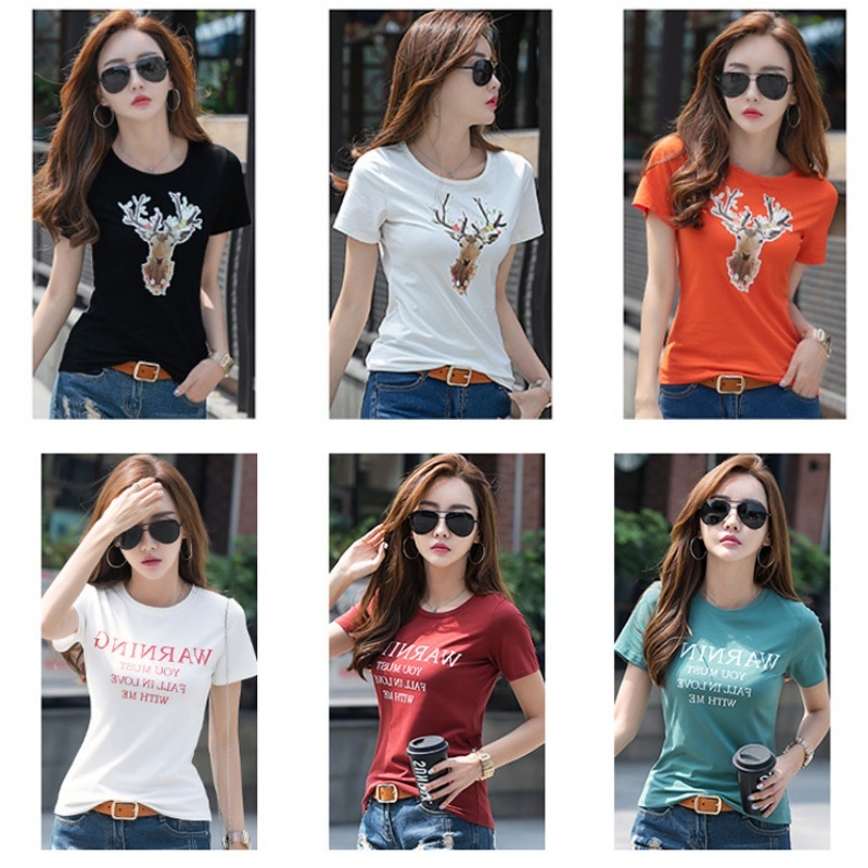 Stella Fashion Korean Version Summer Women's Short-Sleeved T-shirt Round Neck Cheap Short-Sleeved T-shirt