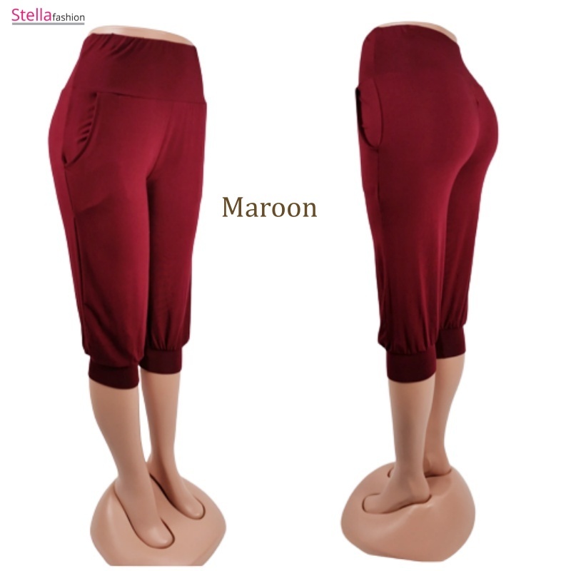Stella Fashion [ Ready Stock ] Women 3/4 Alibaba Pant  Plus Size Muslimah Pants With Pockets
