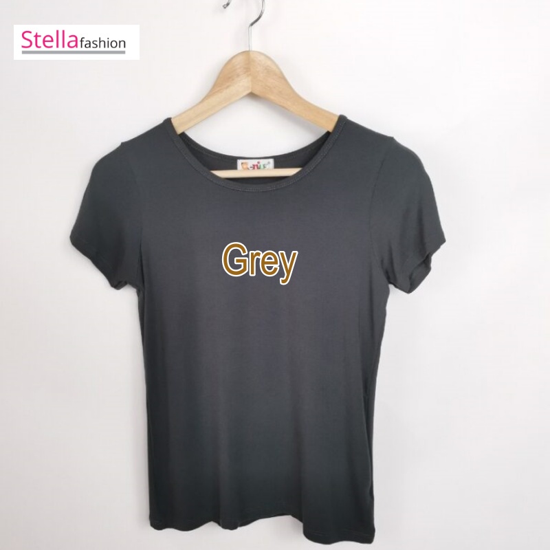 Stella Fashion Women Plus Size Short Sleeved Modal Bamboo fiber T-Shirt Round Neck Slim Casual Solid Color T-shirt