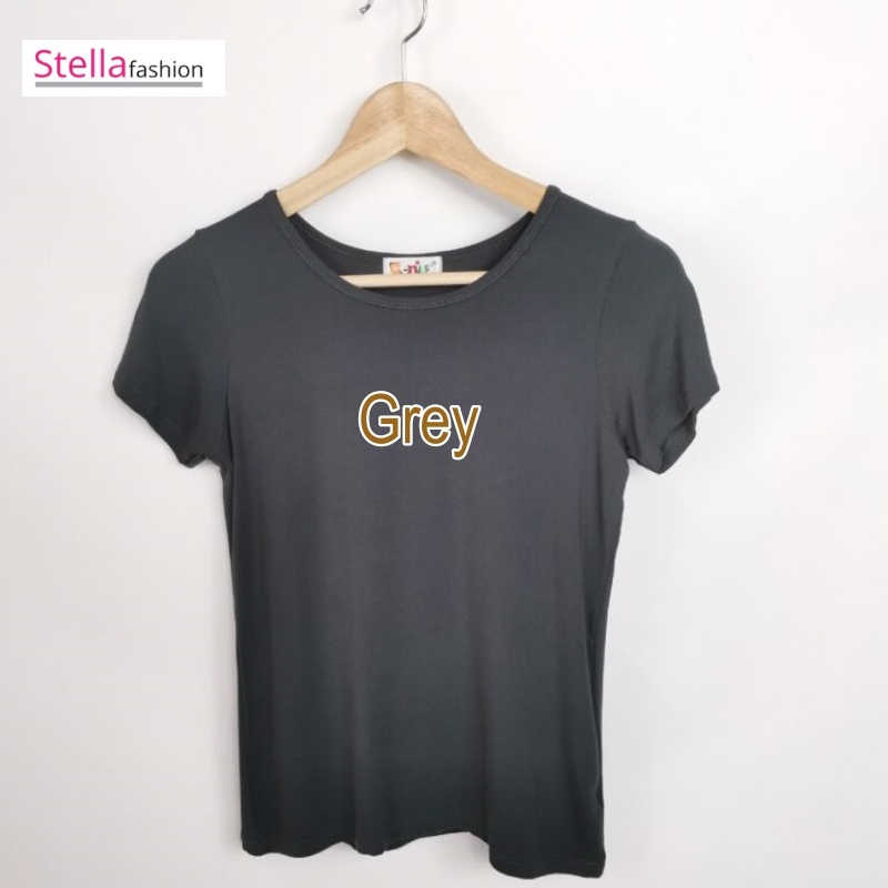 Stella Fashion Women Plus Size Short Sleeved Modal Bamboo fiber T-Shirt Round Neck Slim Casual Solid Color T-shirt