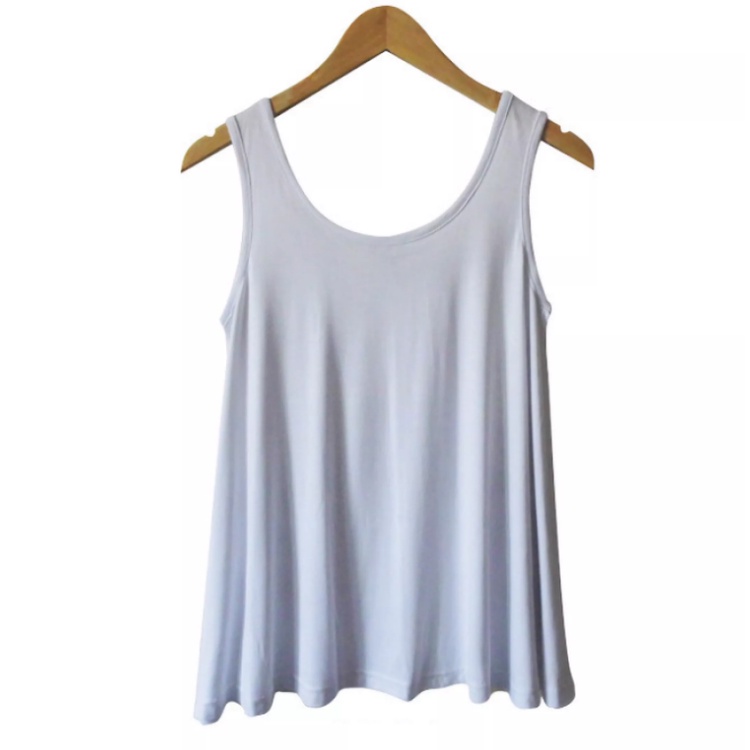 [Stella Fashion] Plus Size Loose Fit Flare Bottom Blouse Sleeveless Top Tees hides Tummy Plus Size Women Tank Top