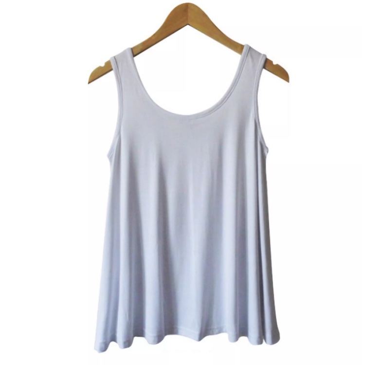 [Stella Fashion] Plus Size Loose Fit Flare Bottom Blouse Sleeveless Top Tees hides Tummy Plus Size Women Tank Top
