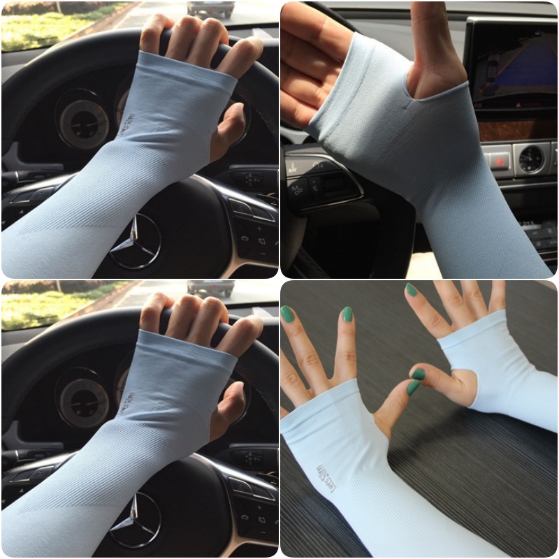 UV Protection outdoor sleeves hand covers driving sport ice silk sleeve cooling arm long sleeves sun block cover-Stella's Fashion