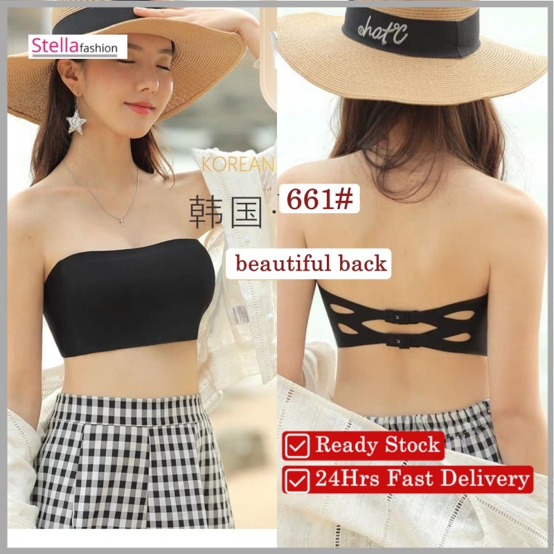 Stella Fashion Sexy Women Breathable Back Mesh Bandeau Summer Strapless Chest Wraps  Tube Top STRETCHABLE