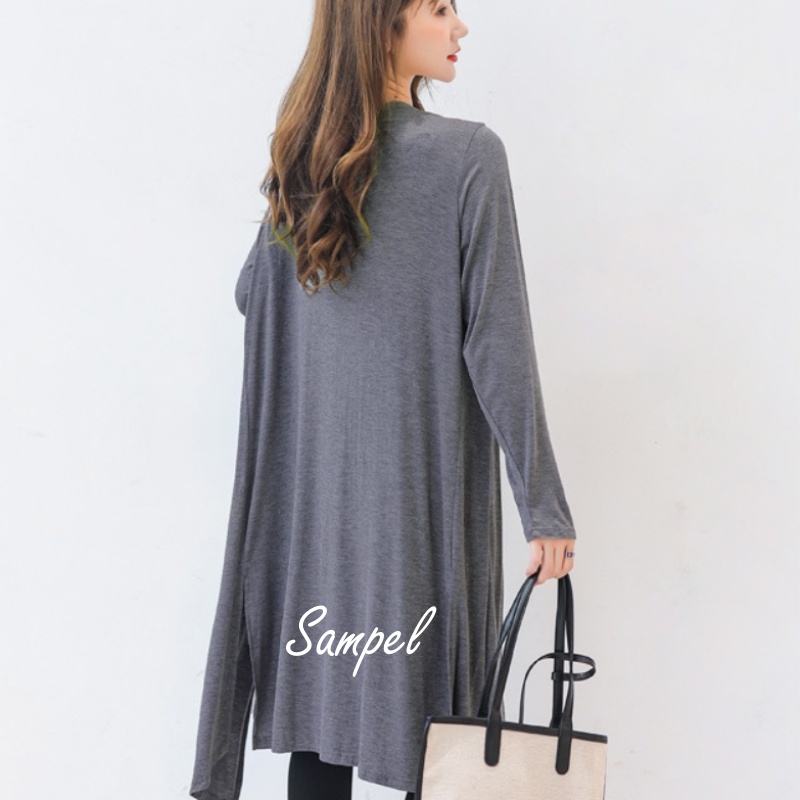 Stella Fashion Women's Modal Long Sleeve long Cardigan Sun Protection  Muslimah Casual Cardigan 莫代尔薄款开衫长袖防晒衣女外套长款外搭防晒衫-Stella's Fashion