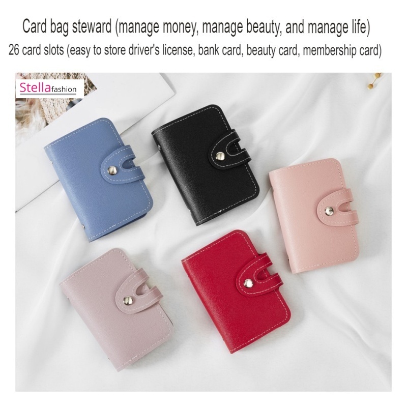 Stella Fashion Large-Capacity Card Holder, Leather Card Holder , Multi-Card Slot Card Holder [Ready Stock]
