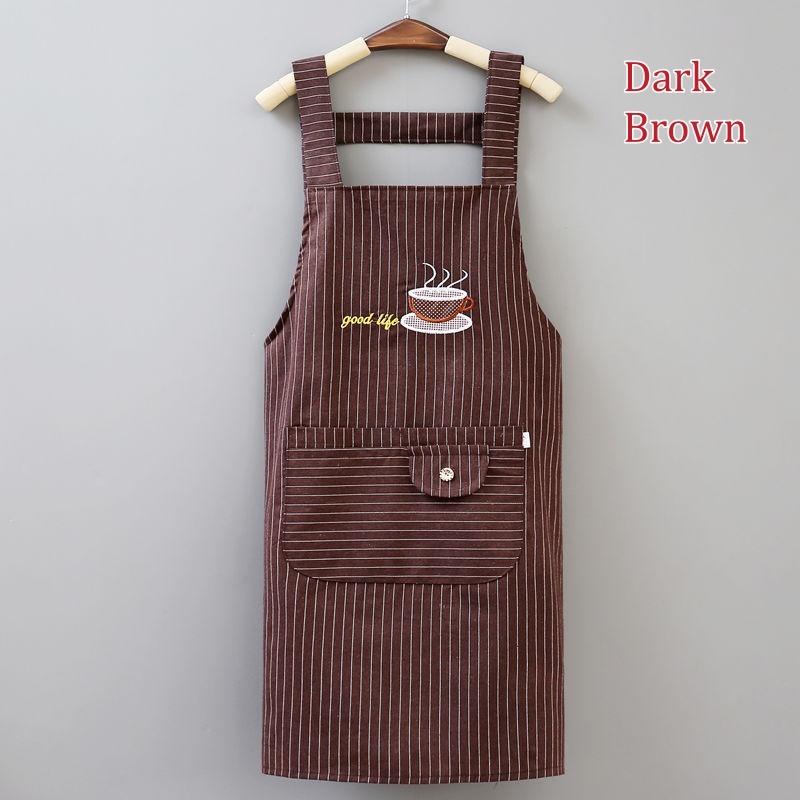 [Stella Fashion ]Pure Cotton Apron Kitchen Waterproof Oil Proof Cooking Aprons Women Men  Adjustable Aprons Kitchen