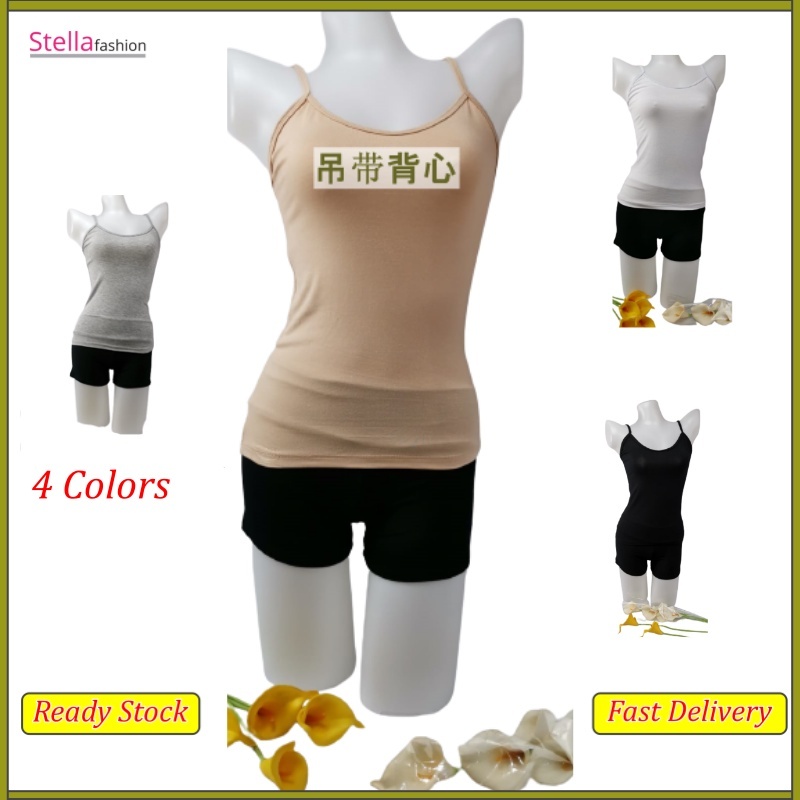 Stella Fashion Women's Tank Tops Camisole MODAL Stretchable Round Neck Singlet 女式背心吊带背心 kamisol rompi wanita-Stella's Fashion
