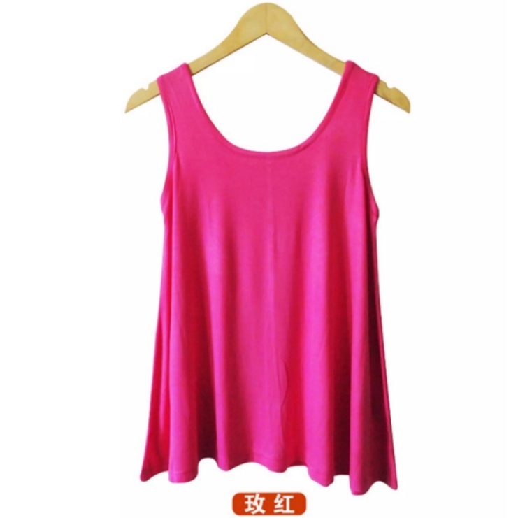 [Stella Fashion] Plus Size Loose Fit Flare Bottom Blouse Sleeveless Top Tees hides Tummy Plus Size Women Tank Top