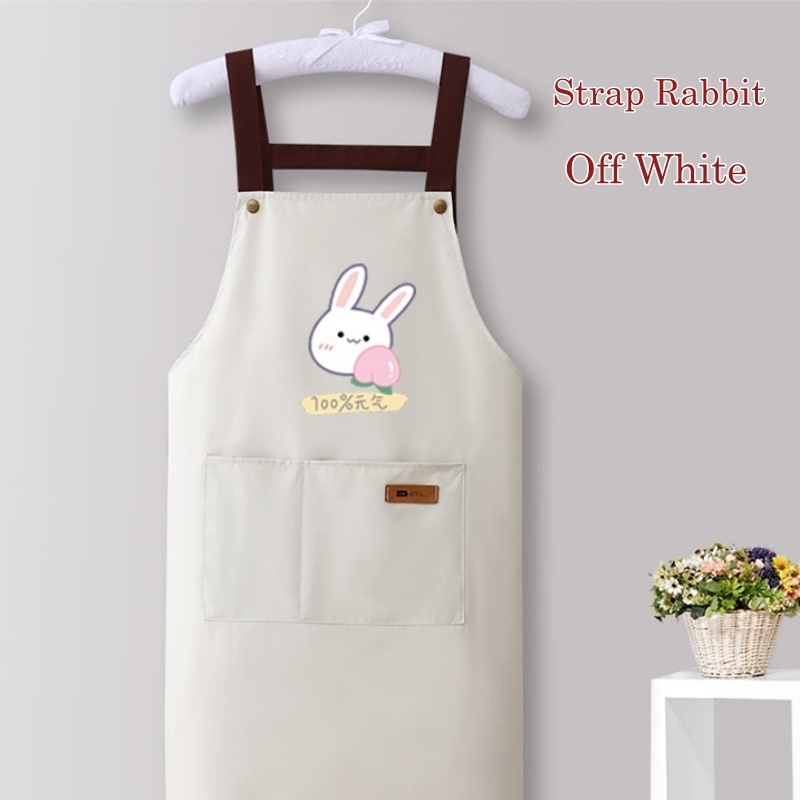 [Stella Fashion ]Pure Cotton Apron Kitchen Waterproof Oil Proof Cookin
