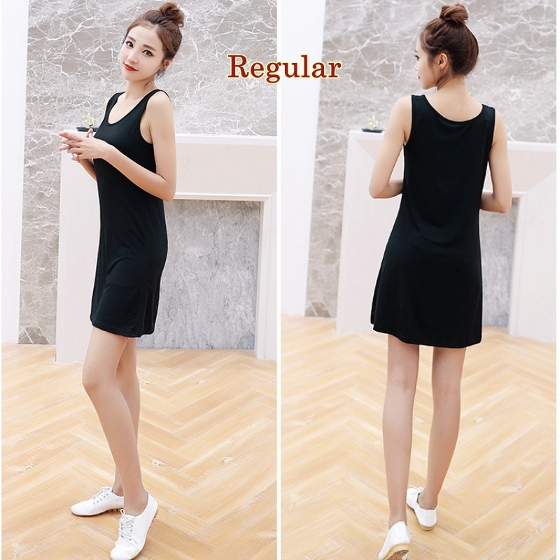 Korean Women Summer Sleeveless dress Modal Casual Slim Fit Long Maxi Dresses