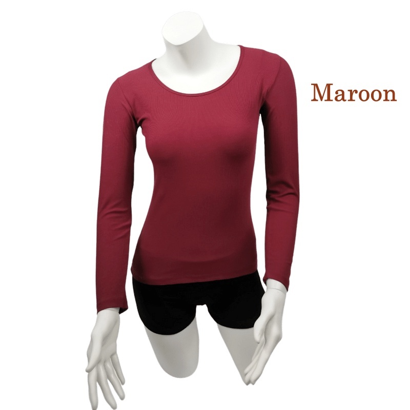 Stella Fashion  Long Sleeve Shirt Thin Muslimah Inner Wear round neck bottoming shirt long sleeved t-shirt
