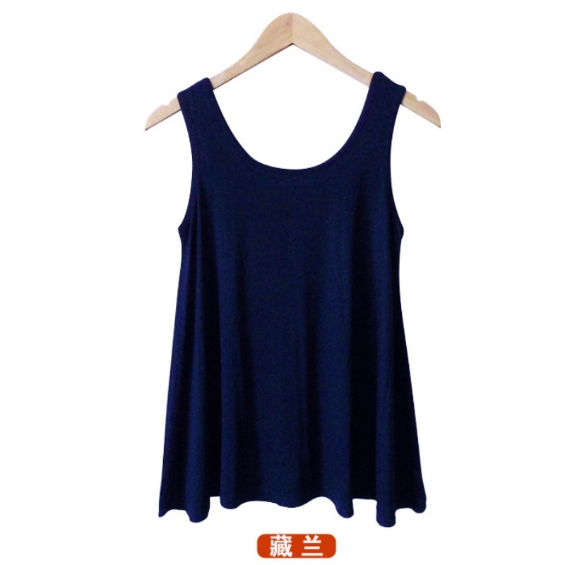 [Stella Fashion] Plus Size Loose Fit Flare Bottom Blouse Sleeveless Top Tees hides Tummy Plus Size Women Tank Top