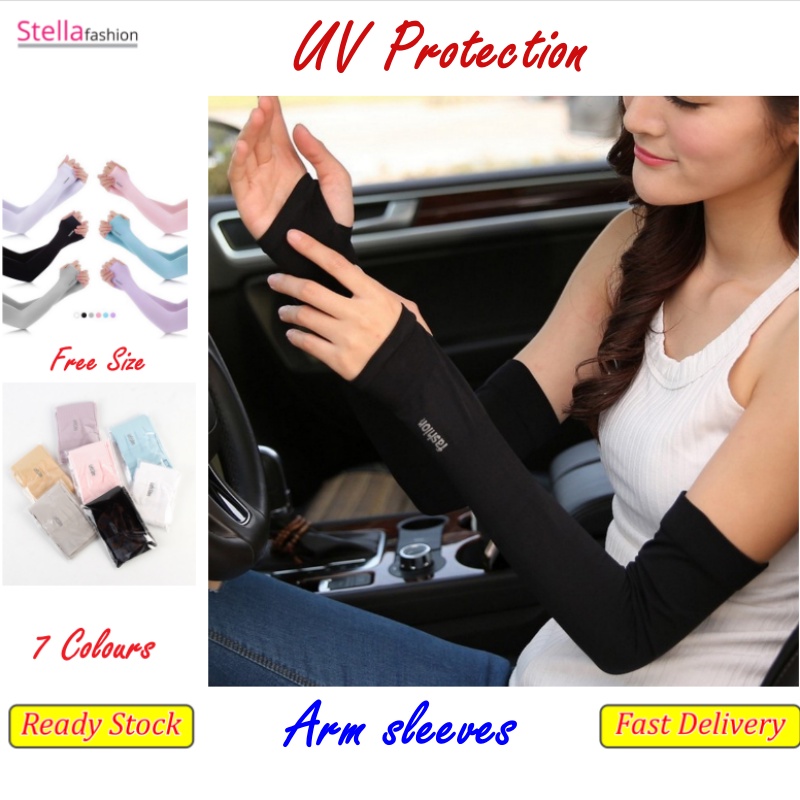 UV Protection outdoor sleeves hand covers driving sport ice silk sleeve cooling arm long sleeves sun block cover-Stella's Fashion