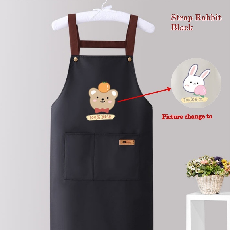 [Stella Fashion ]Pure Cotton Apron Kitchen Waterproof Oil Proof Cooking Aprons Women Men  Adjustable Aprons Kitchen