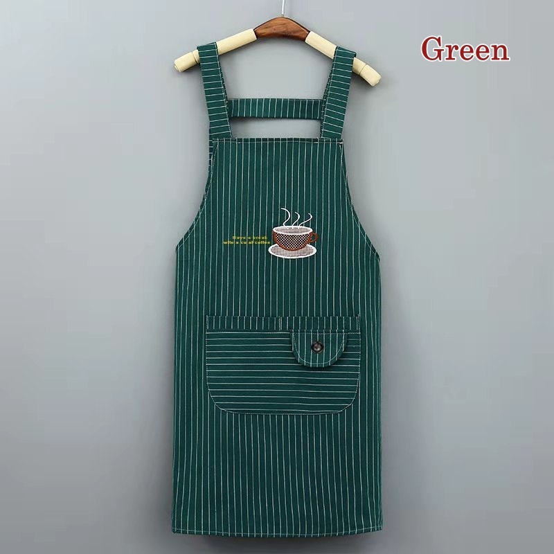 [Stella Fashion ]Pure Cotton Apron Kitchen Waterproof Oil Proof Cooking Aprons Women Men  Adjustable Aprons Kitchen