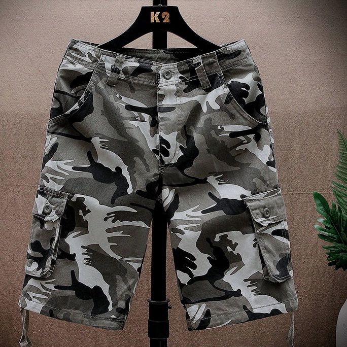 Stella Fashion  Men’s Camouflage Cargo Short Pants 100% Cotton Bermuda Summer Pants
