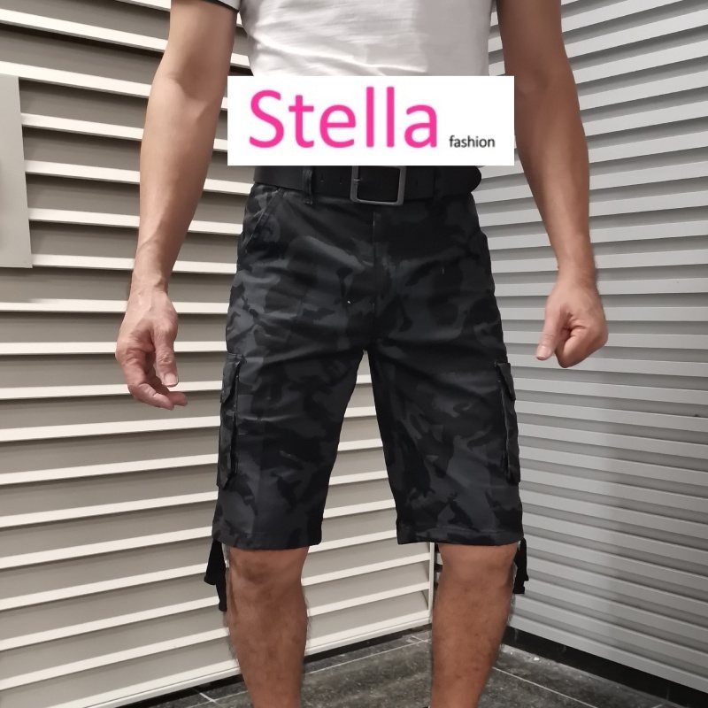 Stella Fashion  Men’s Camouflage Cargo Short Pants 100% Cotton Bermuda Summer Pants