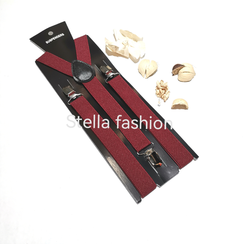 [Stella Fashion] 2.5cm Unisex Men/ Women  Adult Suspenders or Bow Tie Set for Wedding or even
