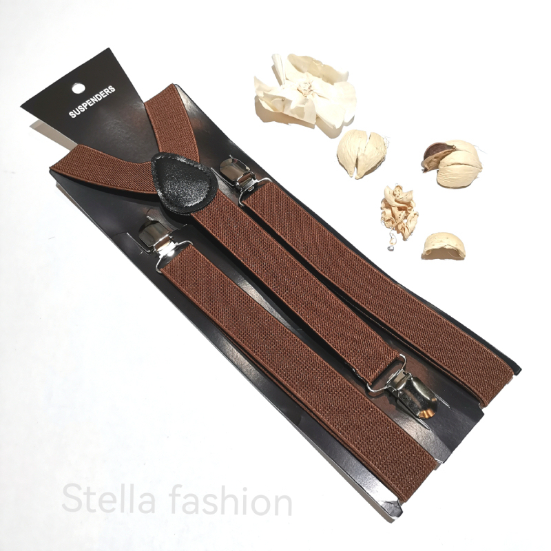 [Stella Fashion] 2.5cm Unisex Men/ Women  Adult Suspenders or Bow Tie Set for Wedding or even