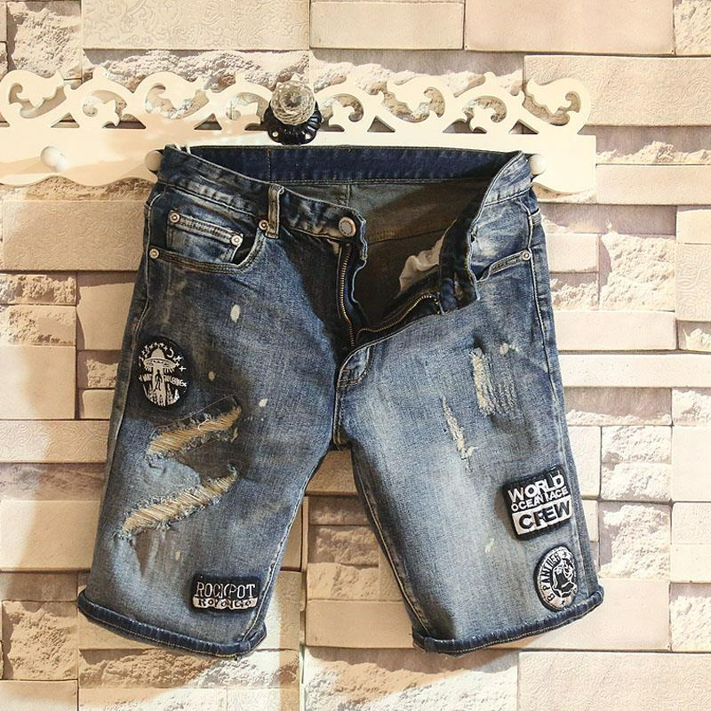 Denim half pants/2color
