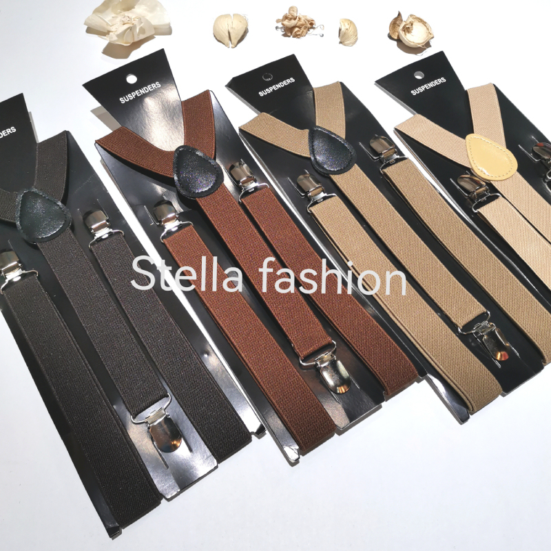 [Stella Fashion] 2.5cm Unisex Men/ Women  Adult Suspenders or Bow Tie Set for Wedding or even