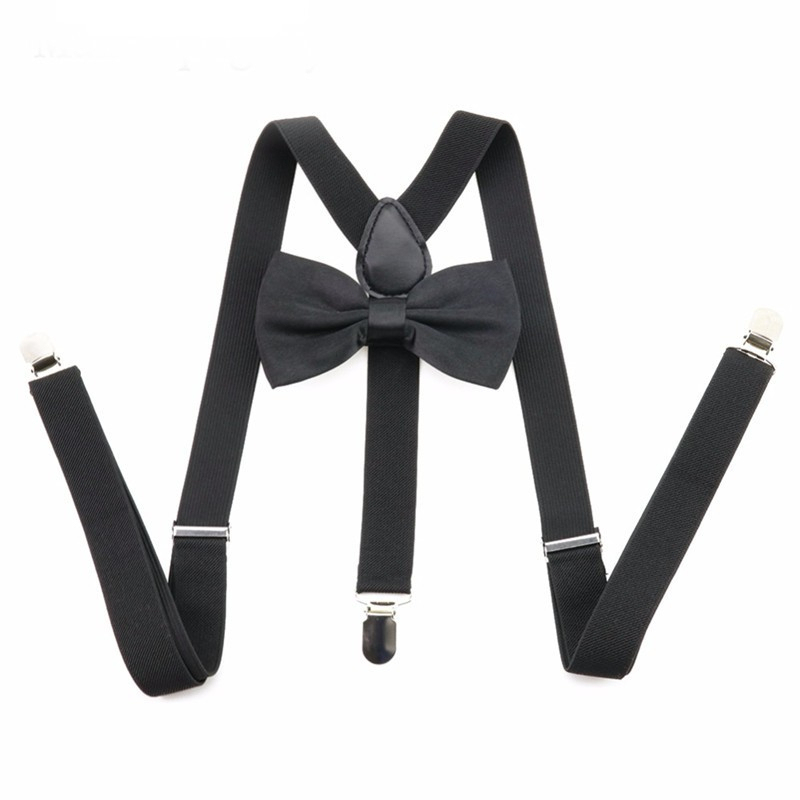 [Stella Fashion] 2.5cm Unisex Men/ Women  Adult Suspenders or Bow Tie Set for Wedding or even
