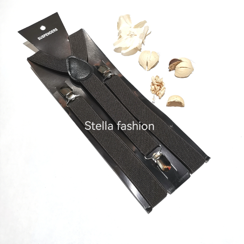 [Stella Fashion] 2.5cm Unisex Men/ Women  Adult Suspenders or Bow Tie Set for Wedding or even