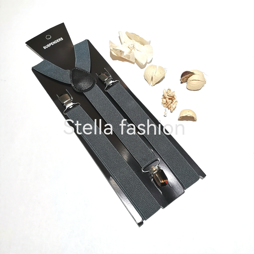 [Stella Fashion] 2.5cm Unisex Men/ Women  Adult Suspenders or Bow Tie Set for Wedding or even