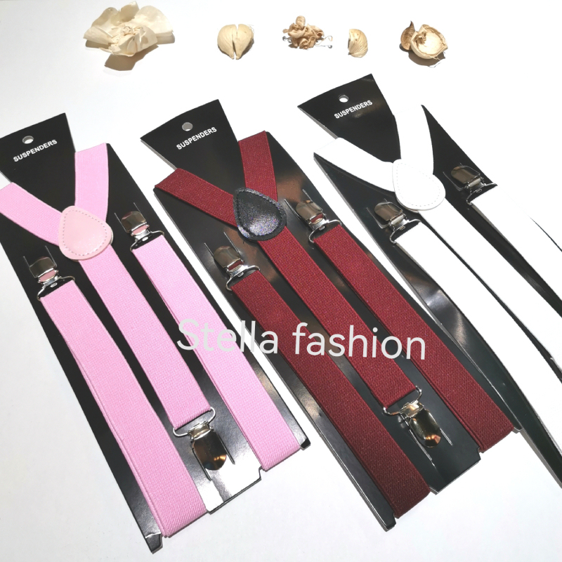 [Stella Fashion] 2.5cm Unisex Men/ Women  Adult Suspenders or Bow Tie Set for Wedding or even