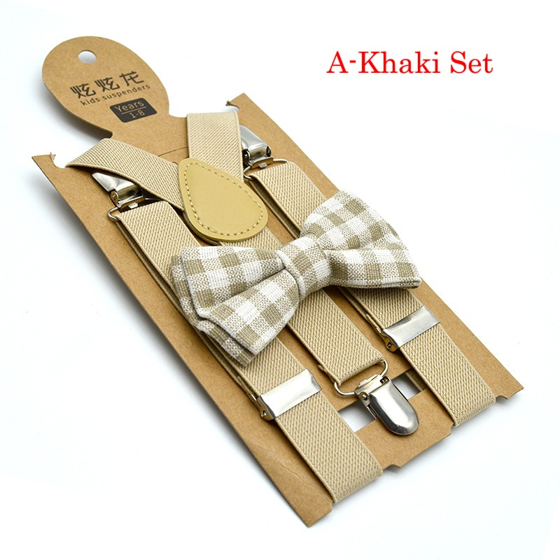 Stella Fashion Suspender Clip-on Braces and Bow Tie Set for Child Kids Party and Wedding 儿童吊裤带+印花领结