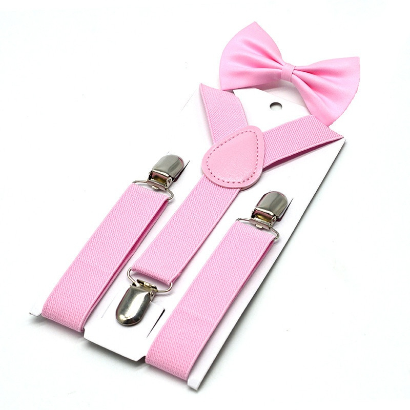 Stella Fashion Suspender kids & bow tie sets for boys girls children elastic & adjustable at party and wedding儿童3夹Y型背带领结