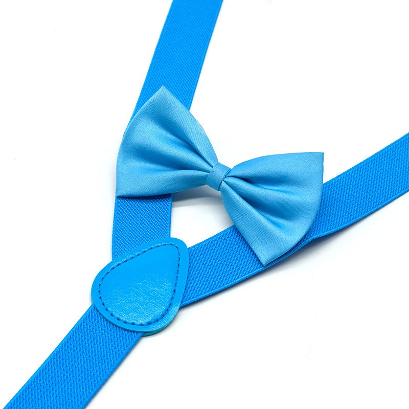 Stella Fashion Suspender kids & bow tie sets for boys girls children elastic & adjustable at party and wedding儿童3夹Y型背带领结