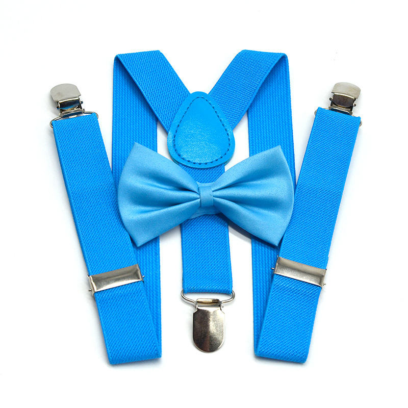 Stella Fashion Suspender kids & bow tie sets for boys girls children elastic & adjustable at party and wedding儿童3夹Y型背带领结