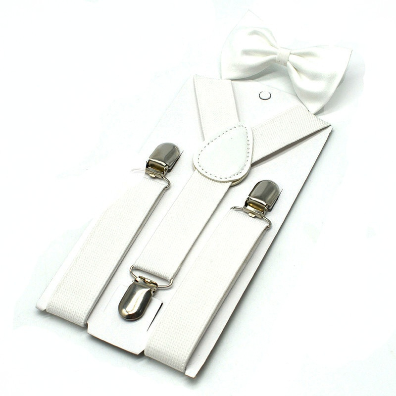 Stella Fashion Suspender kids & bow tie sets for boys girls children elastic & adjustable at party and wedding儿童3夹Y型背带领结