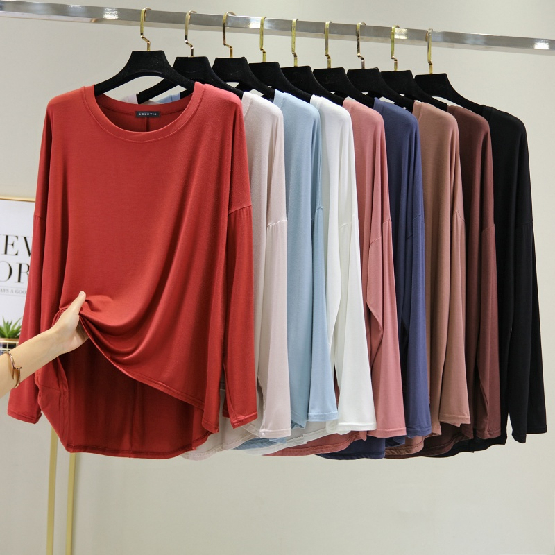 Stella Fashion Women Muslimah Plus Size Bottoming Shirt Modal long Sleve Blouse Loose Top