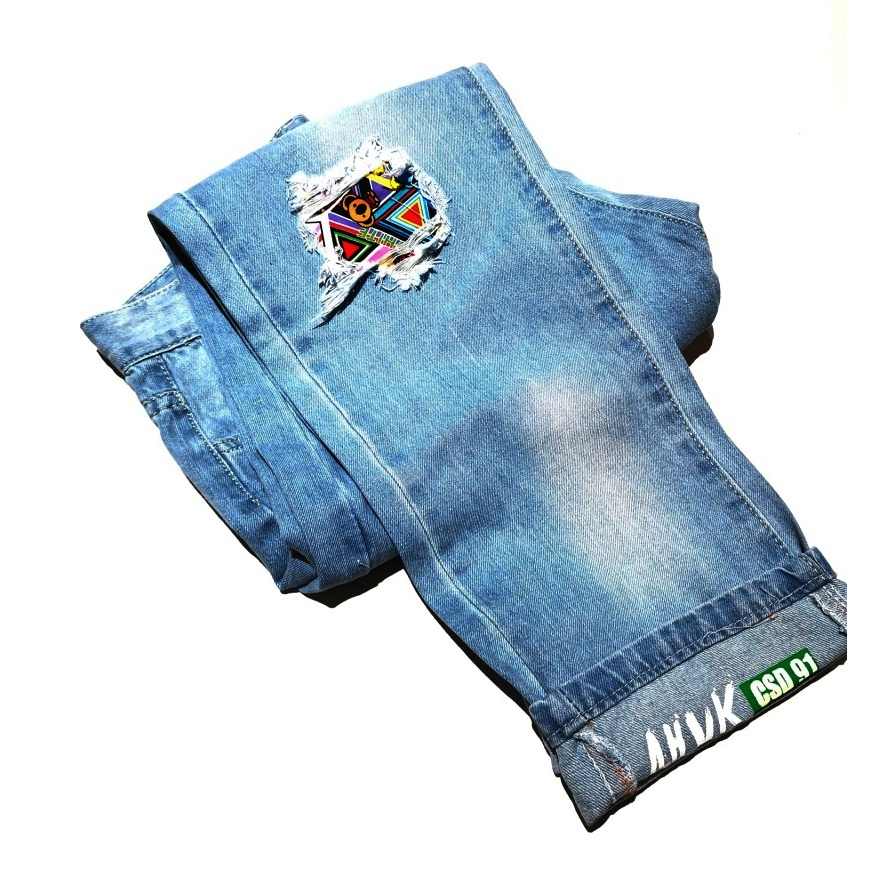 Stella Fashion Jeans Pant Men Ripped Capris Korean Fashion Men's Slim Casual Pants Spring Ripped Ankle-Length Jeans-Stella's Fashion