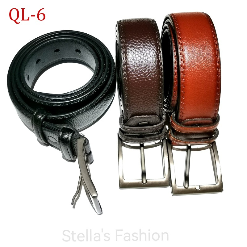 Stella Fashion Men's alloy pin buckle belt PU belt Jeans belt casual all-match pin buckle belt