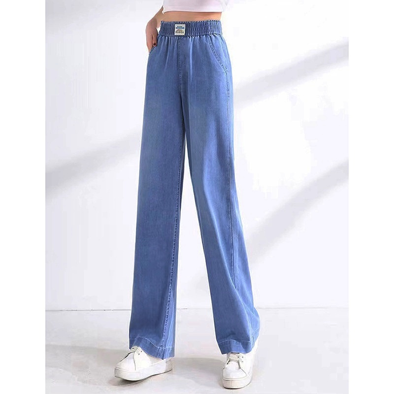 Stella Fashion Women's Casual Tencel Denim wide-Leg Jeans Thin