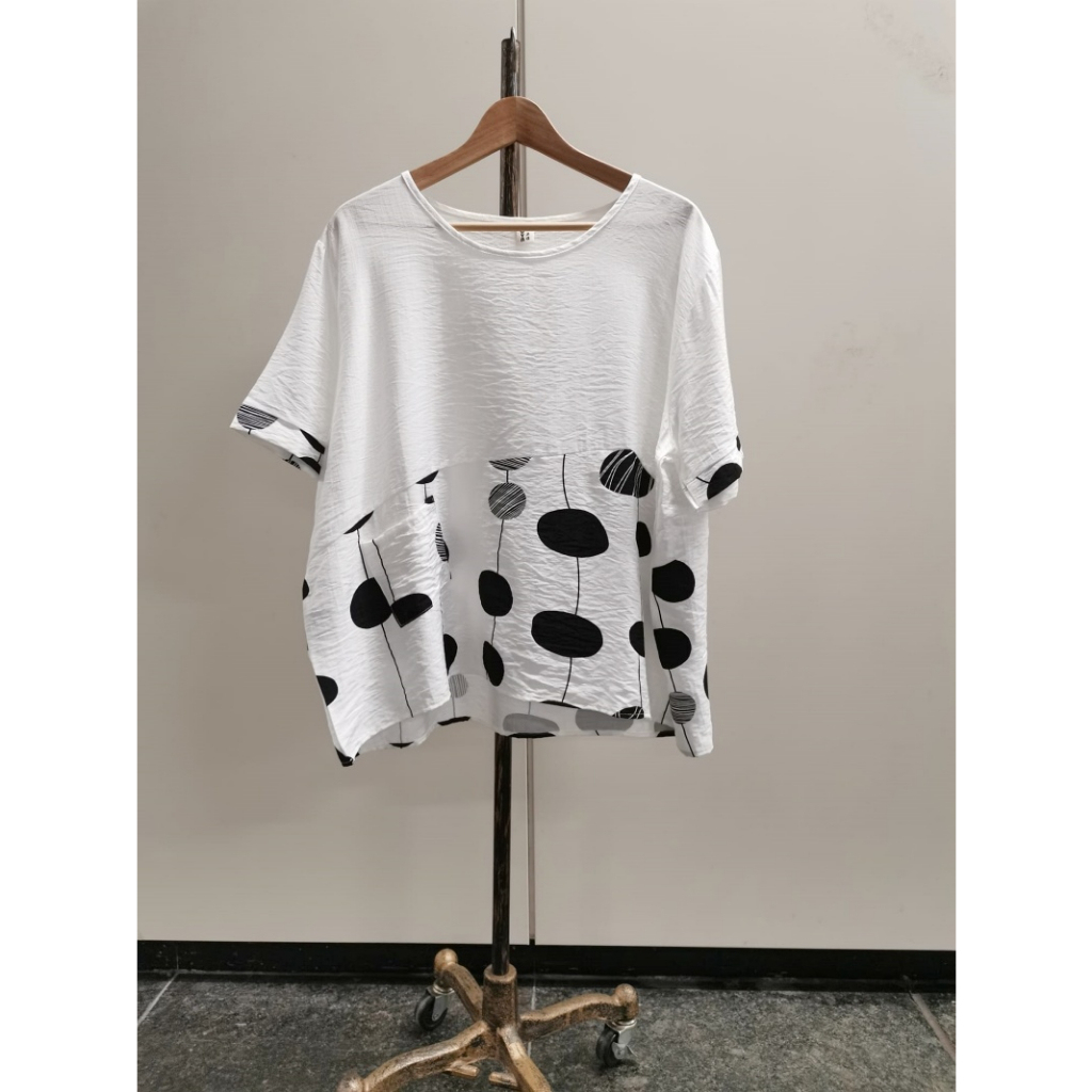 Stella Fashion Summer Middle -Age Women Blouse Plus size short sleeve Top