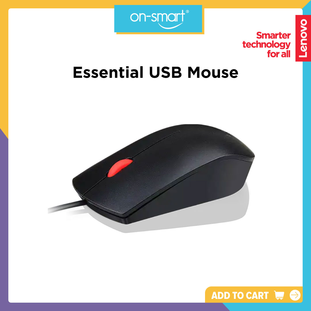 Lenovo Essential - mouse - USB - black - 4Y50R20863 - Mice 