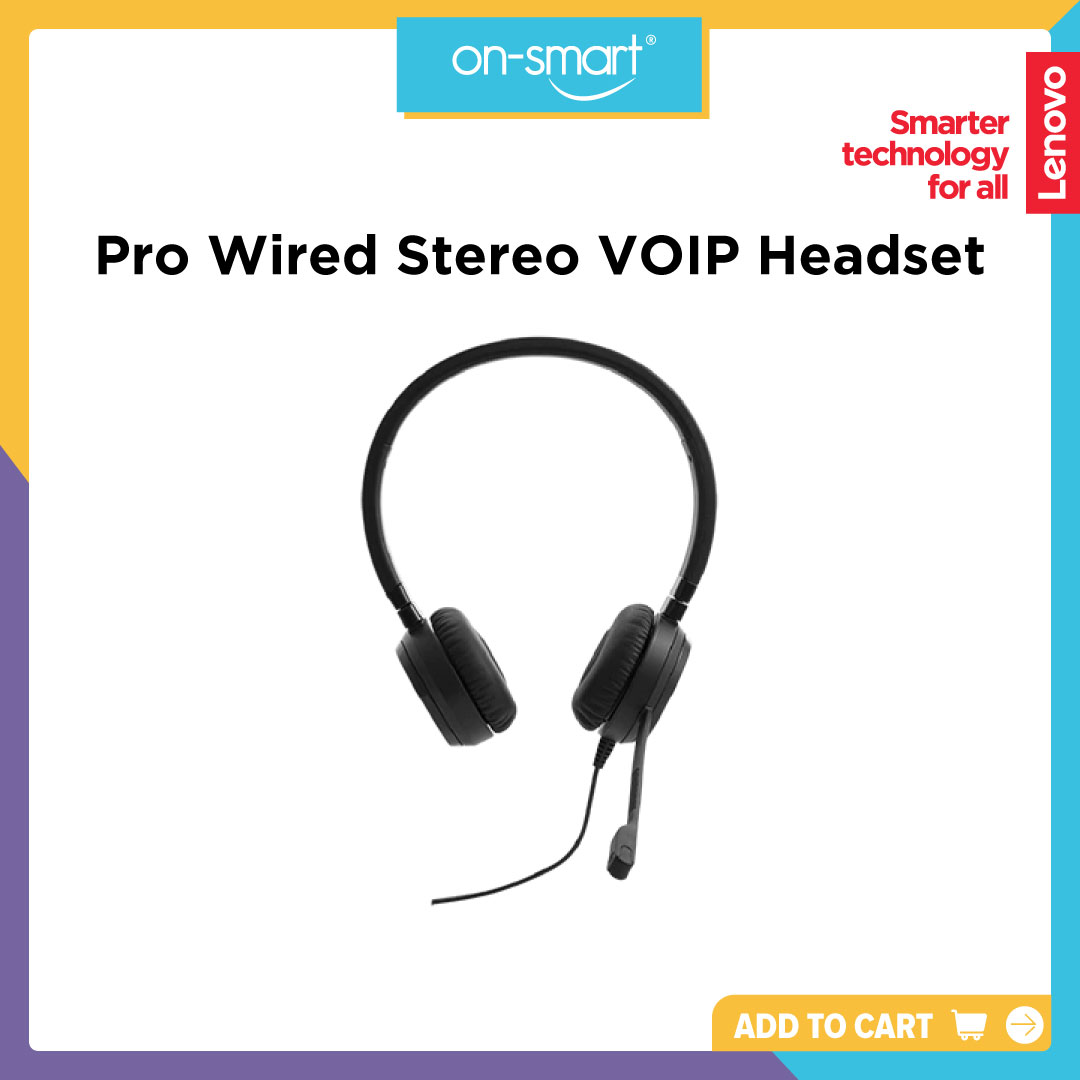 Lenovo Pro Wired Stereo VOIP Headset OnSmart