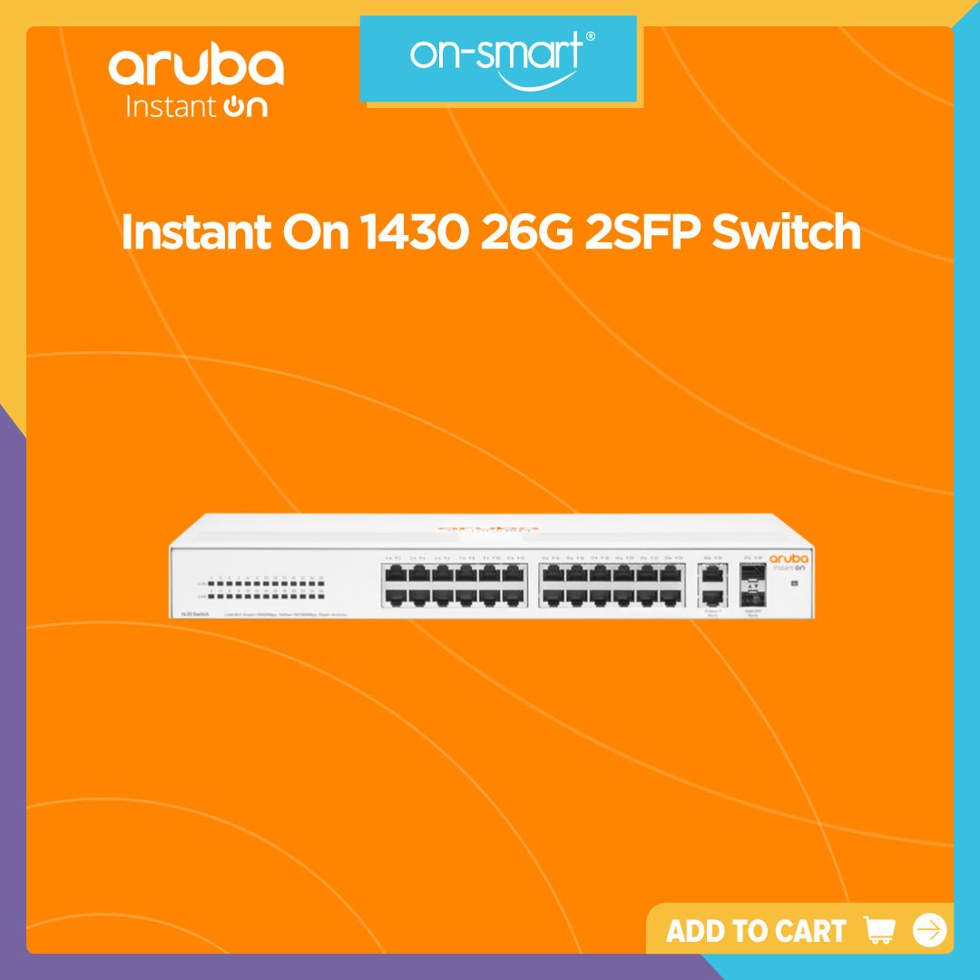 Aruba Instant On 1430 26G 2SFP Switch - OnSmart