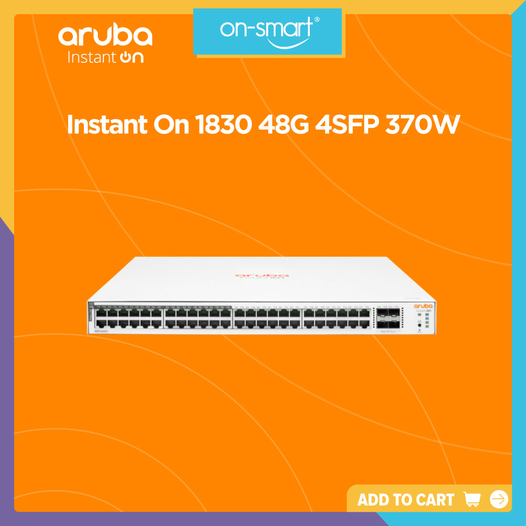 Aruba Instant On 1830 48G 24p Class4 PoE 4SFP 370W Switch - OnSmart