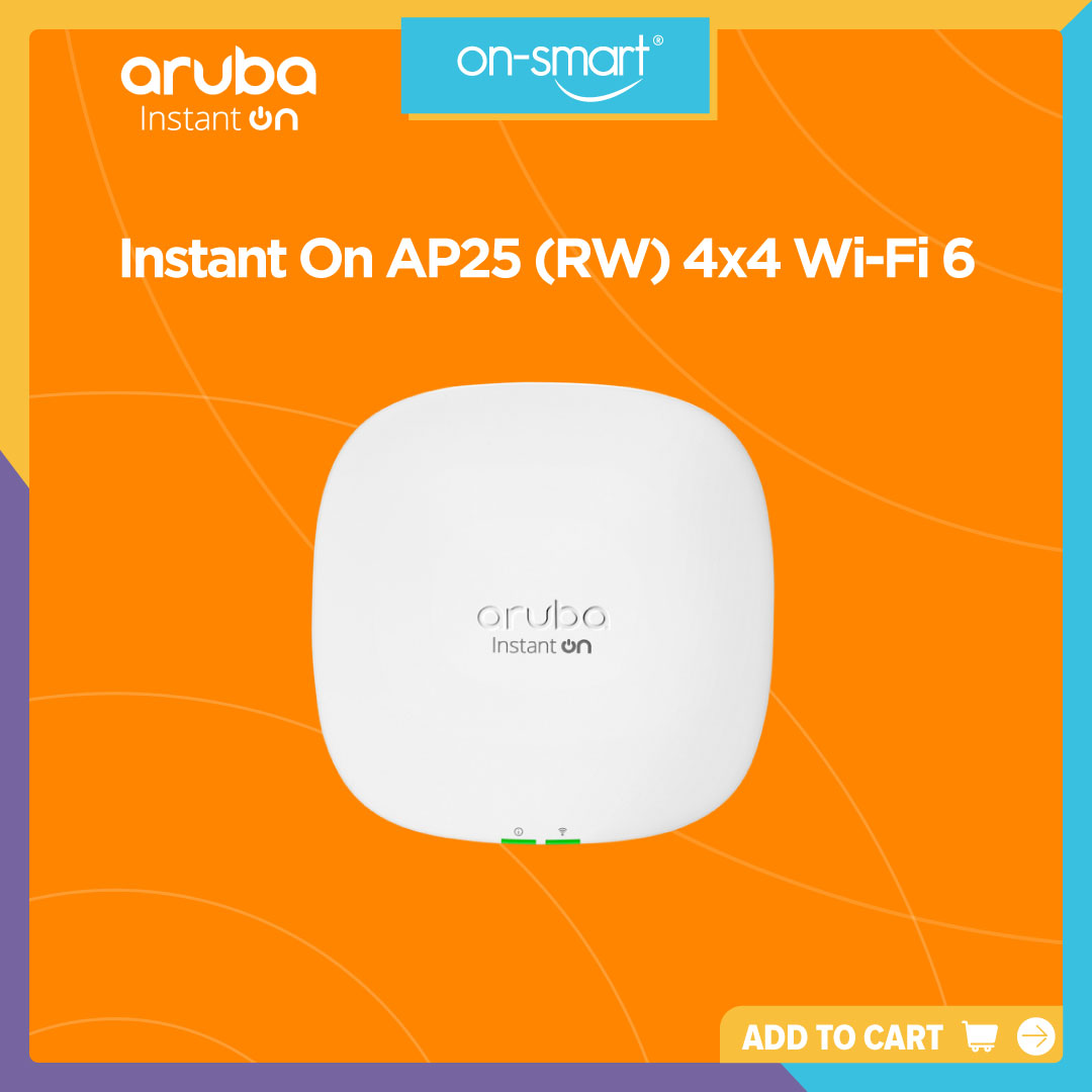 Aruba Instant On AP25 (RW) 4x4 Wi-Fi 6 Indoor Access Point - OnSmart