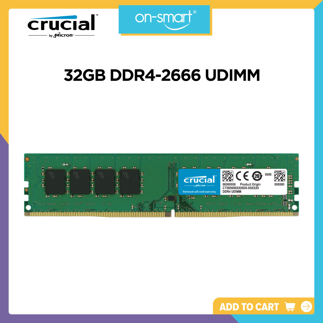 Crucial 32GB DDR4-2666 UDIMM - OnSmart