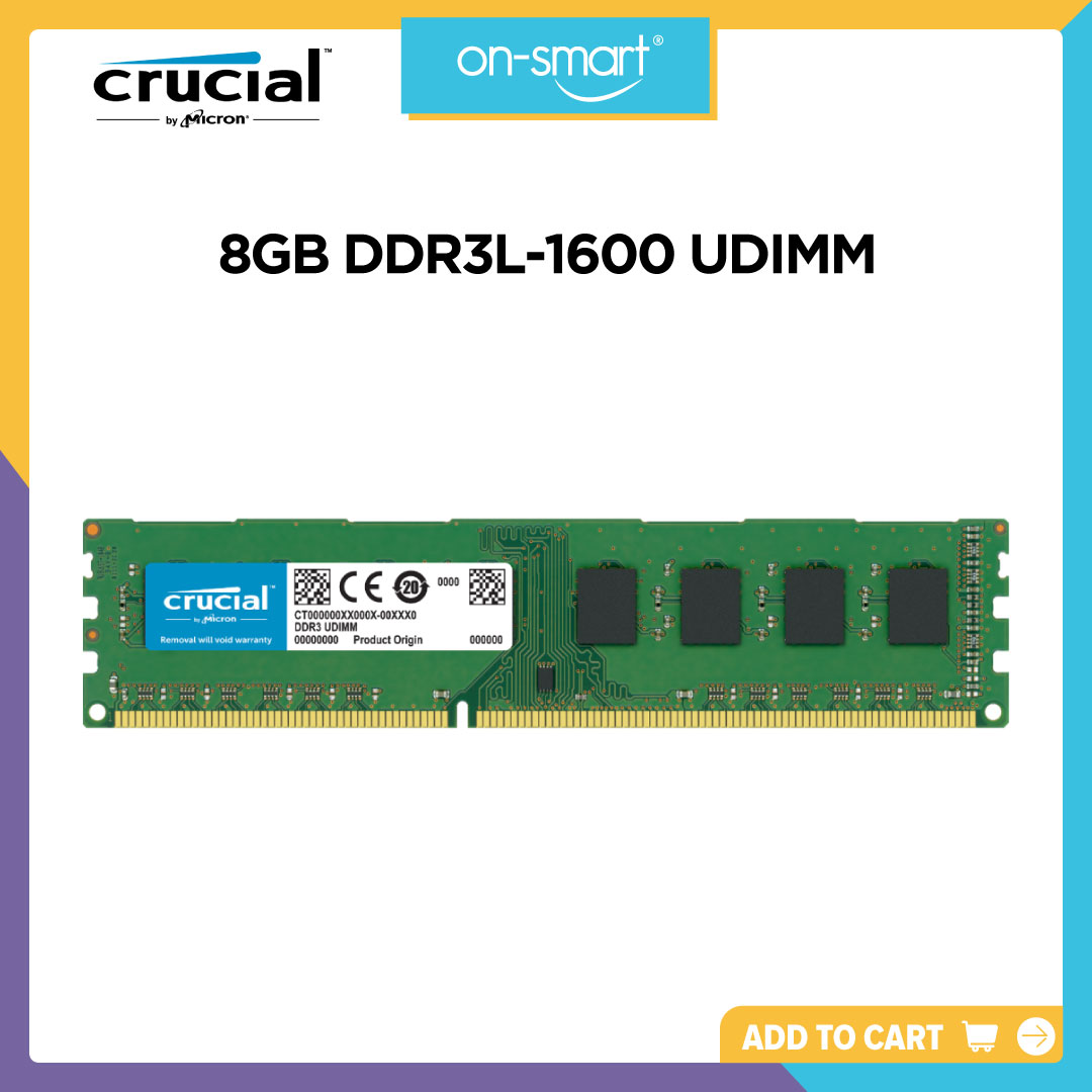 Crucial 8GB DDR3L-1600 UDIMM - OnSmart