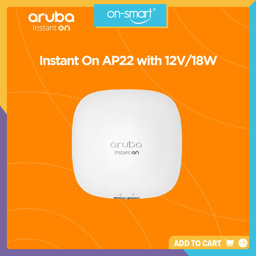 Aruba Instant On AP22 with 12V/18W Power adaptor Worldwide Bundle - OnSmart