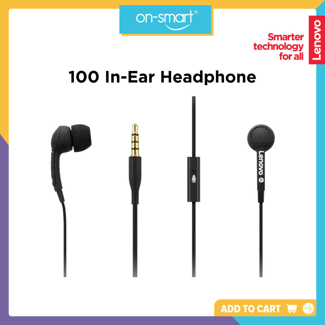 Lenovo 100 In-Ear Headphone-Black