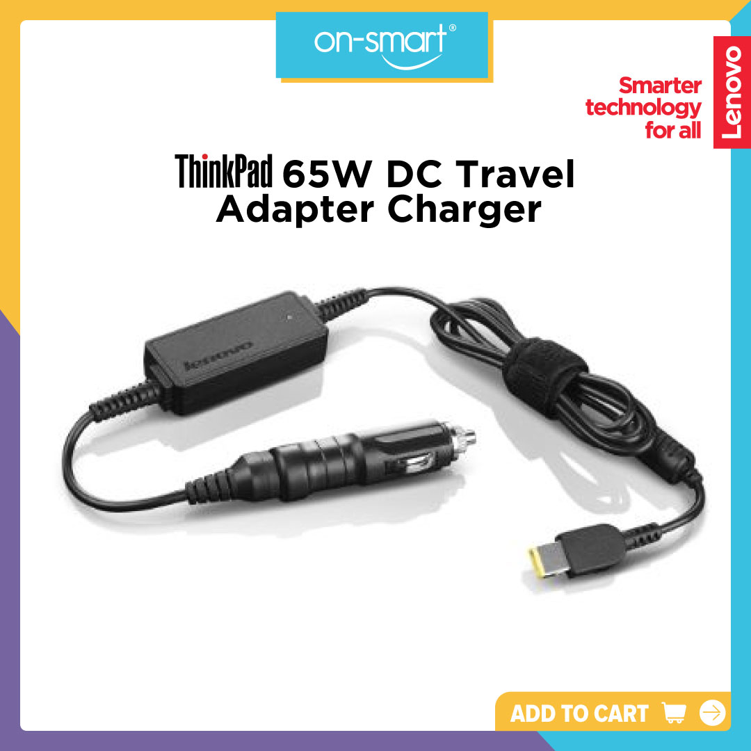 Lenovo 65W DC Travel Adapter Charger (Slim Tip) - OnSmart